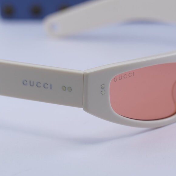 Final Price! Gucci GG1634S 005 Ivory/Red Sunglasses - Picture 2 of 11